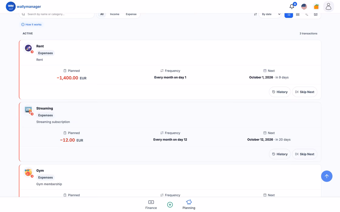 Recurring payments